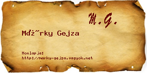 Márky Gejza névjegykártya